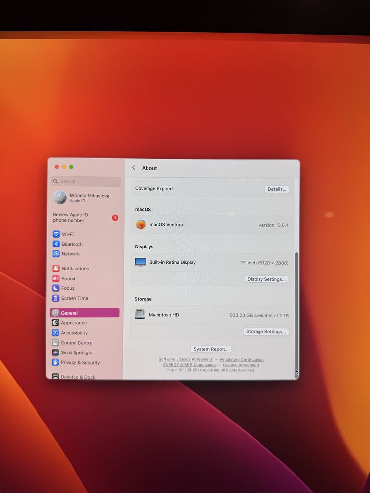 Настолен компютър iMac 27 с процесор® Quad Core™ i5