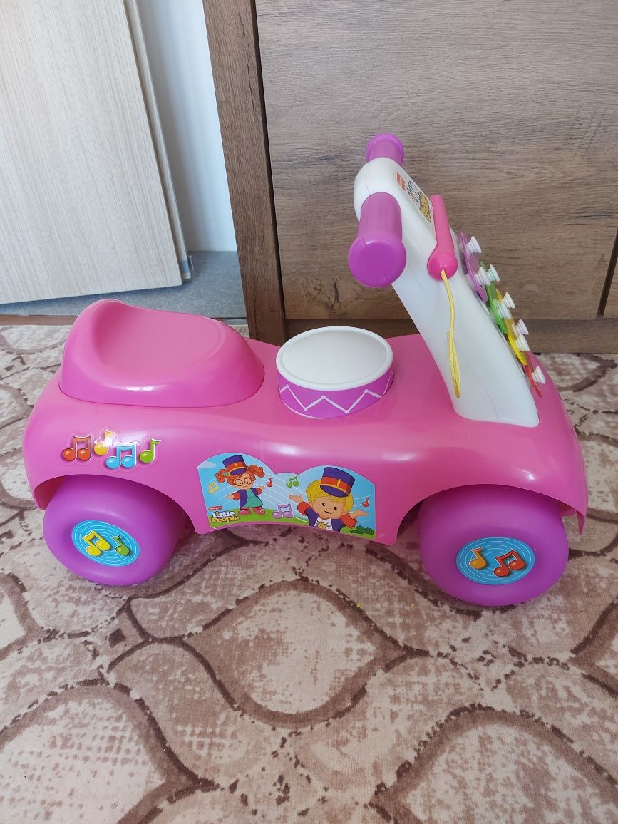 Розова музикална кола за бутане Fisher Price