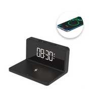 Часовник - будилник с безжична база за зареждане Mercado Trade, 3в1