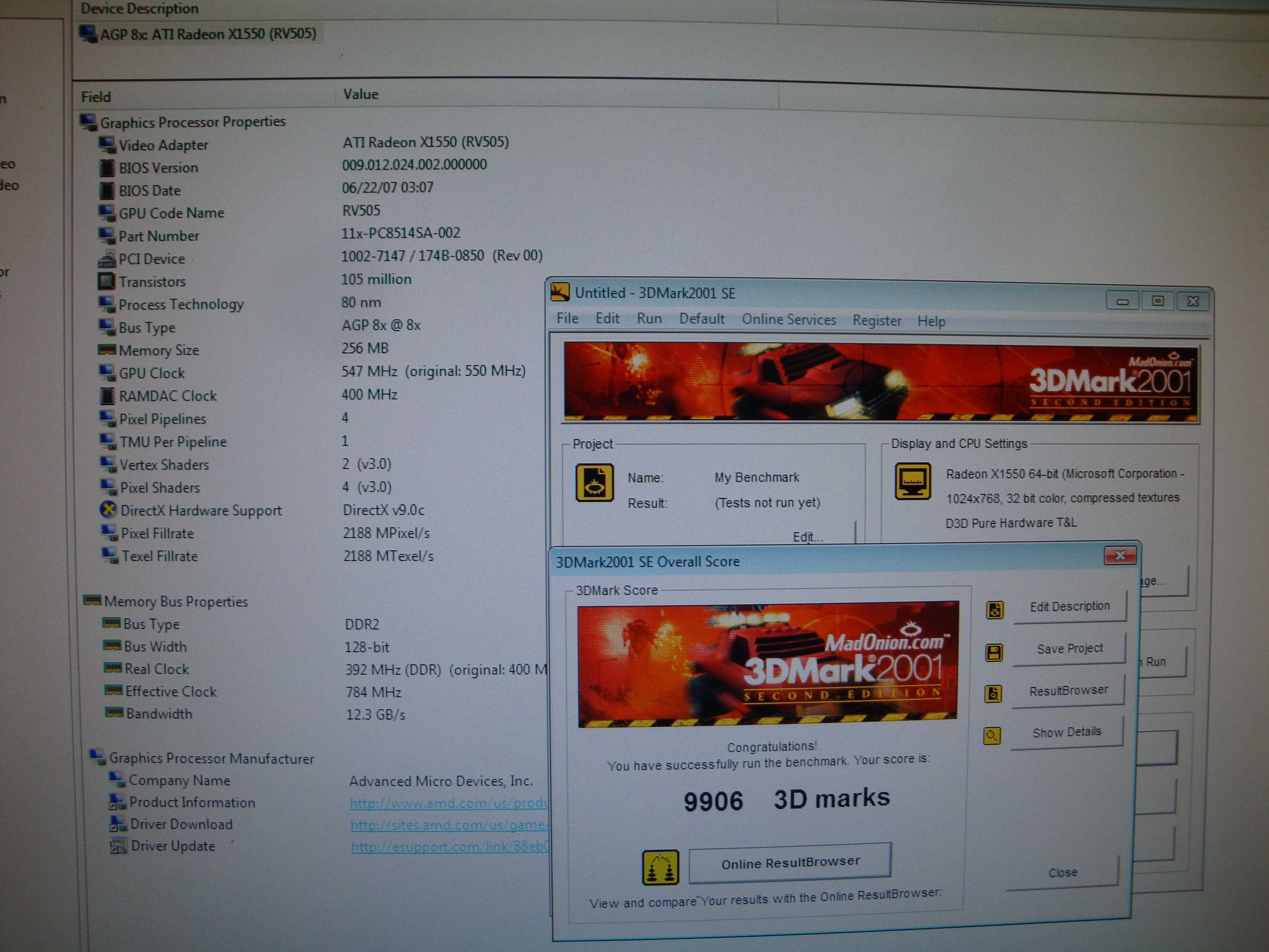 Placa video Sapphire Ati Radeon X1550 256MB DDR2 AGP 8X - de colectie