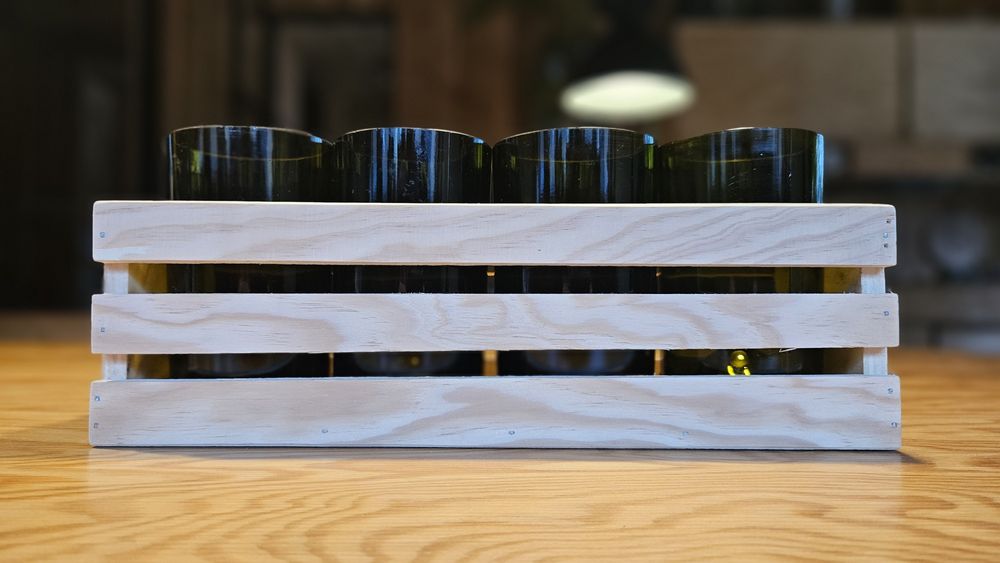 Set 4 pahare sticle vin reciclate