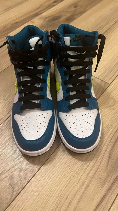 Nike dunk high white volt bright spruce marime 40, noi nouti