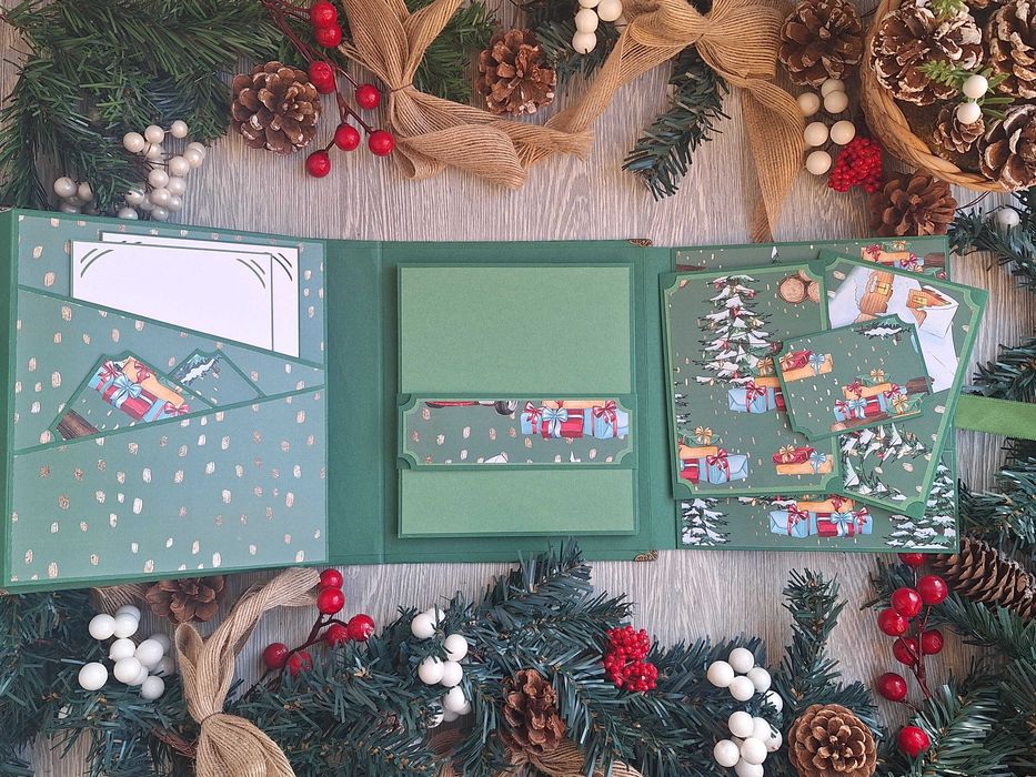 Скрапбук албум "Вълшебството на Коледа", ръчна изработка /52.29