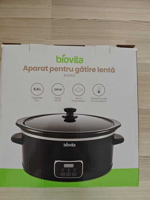 Slow Cooker, Biovita BUENO, 230W, 5.6L, Vas Ceramic Garantie