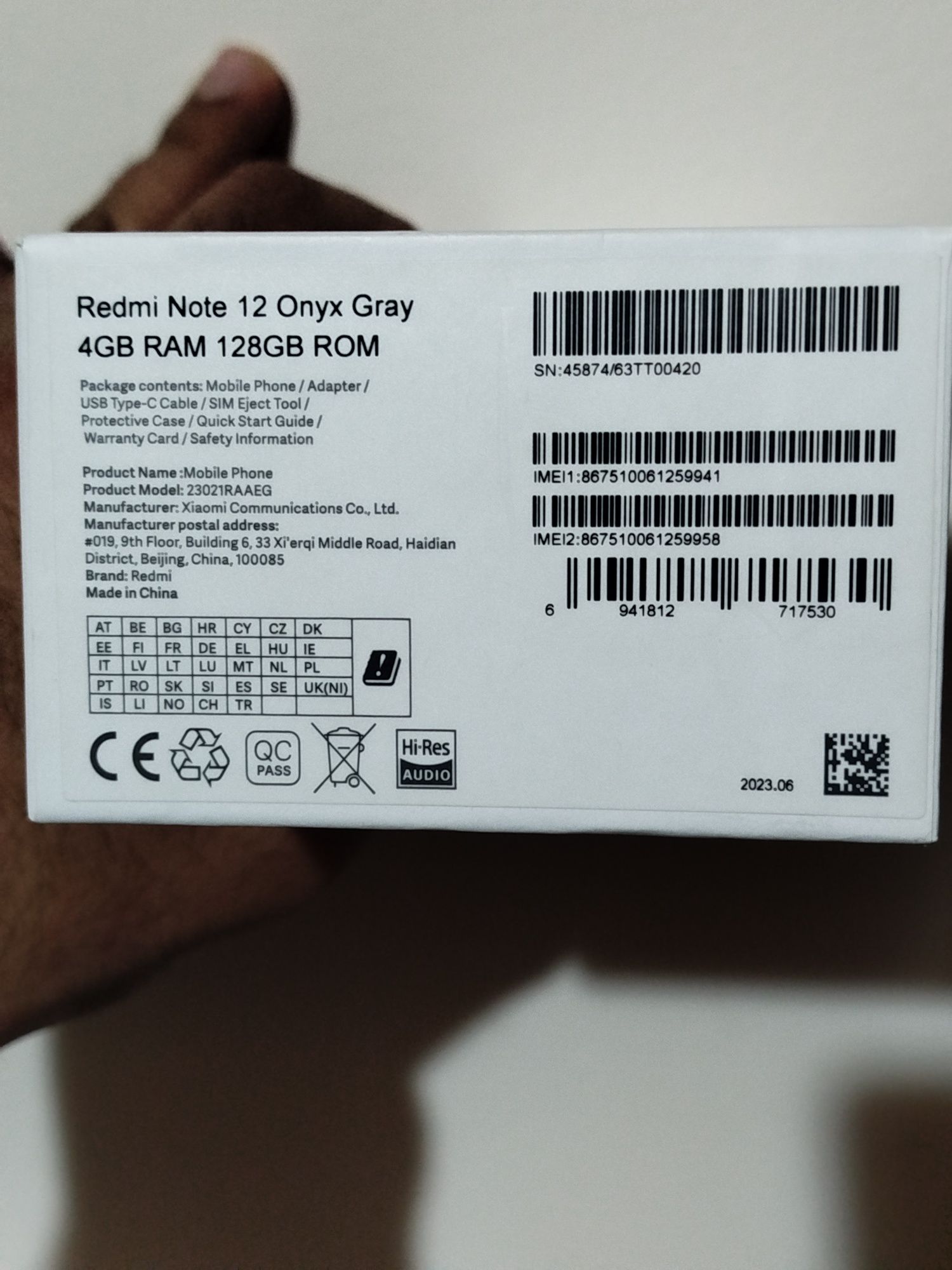 Redmi note 12 4/128