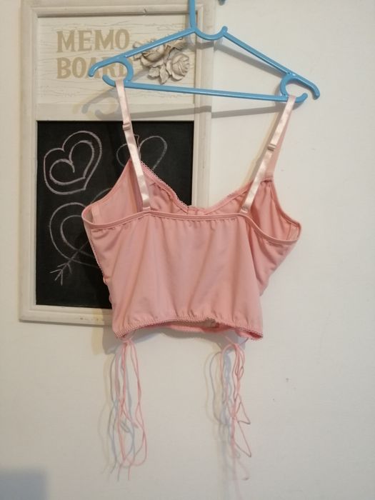 Bustiera superba sutien Shein roz cu fluturi si dantela dama marimea S