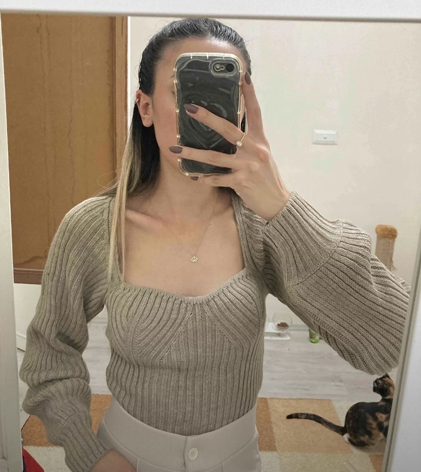 Bluza tricot cu maneca lunga