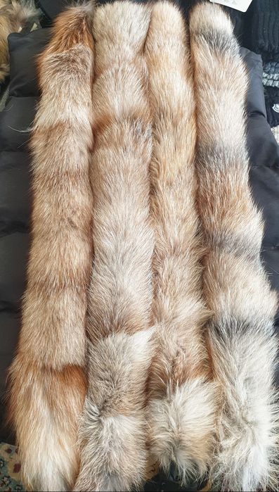 дамска яка за качулка подвижна 100%естествен косъм лъскав здрав лисица