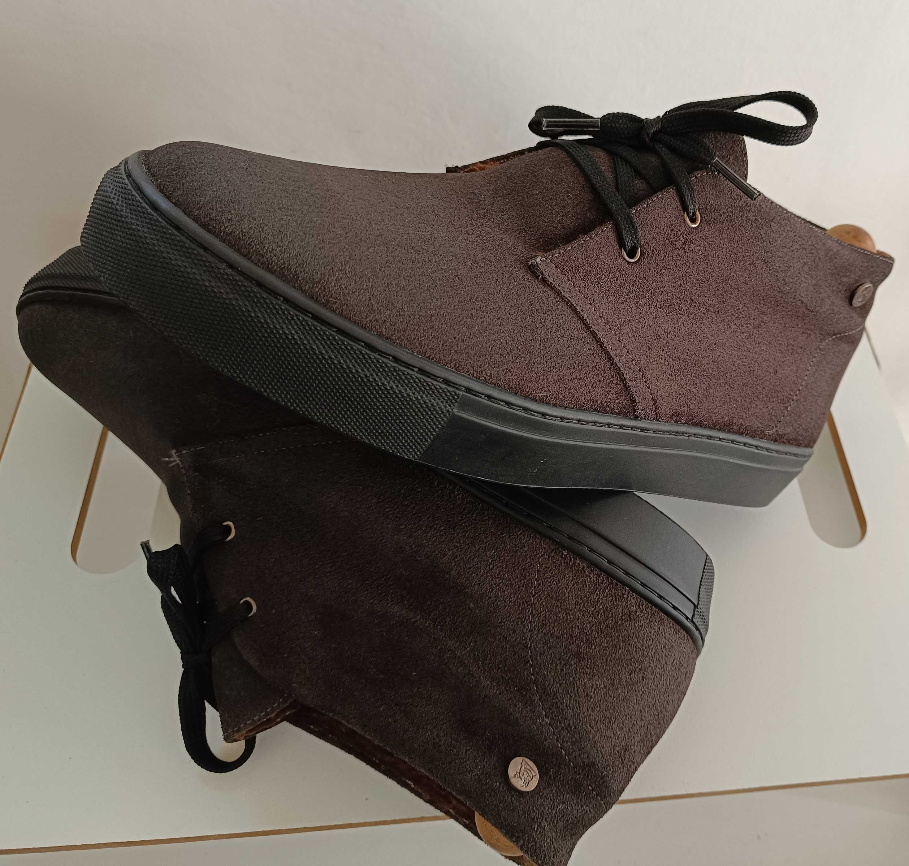 Ghete lace up 45.5 46 casual premium Jonny's NOI piele nat. imblanite