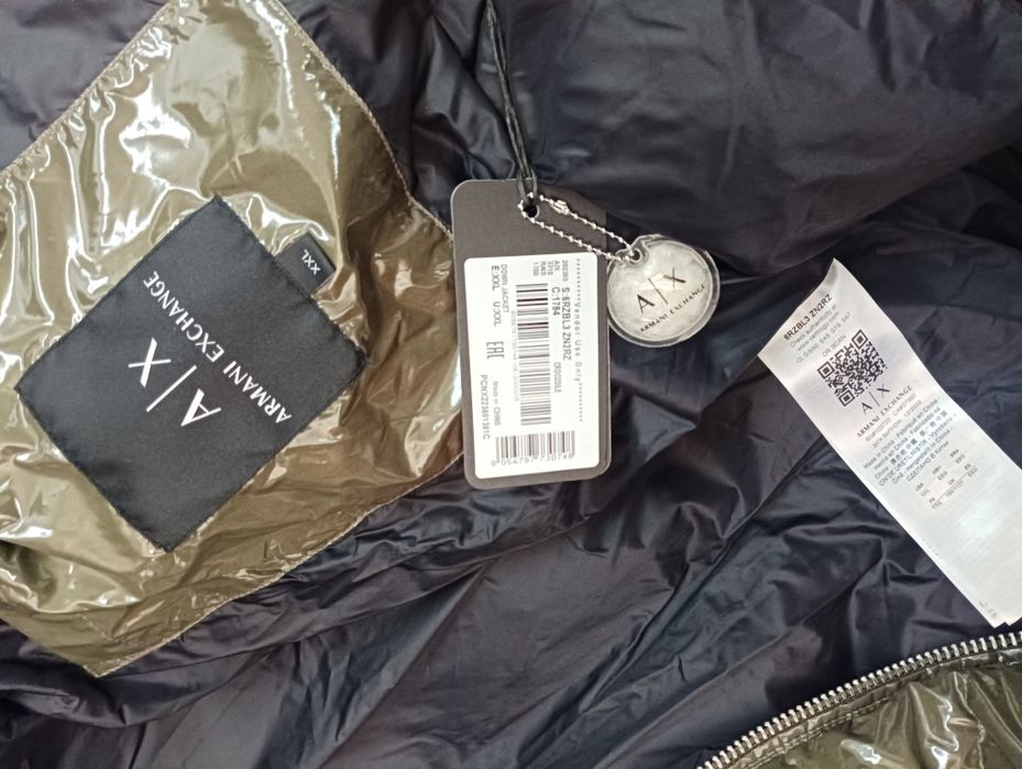 Оригинално яке с гъши пух Armani Exchange XXL 3XL ново мъжко Армани AX