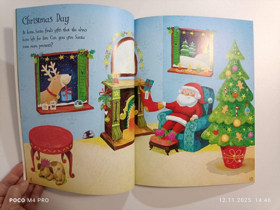 Carte cu autocolante Usborne First Sticker Book Santa nouă