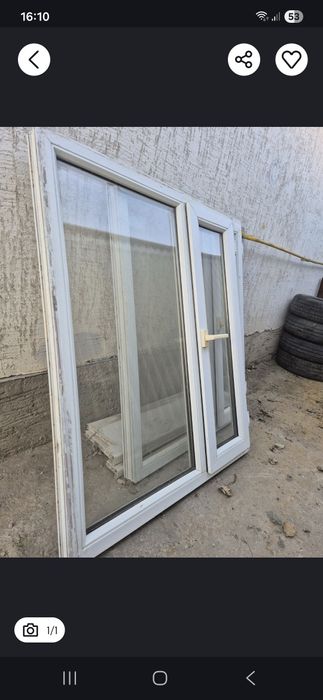 Окна  б/у  с подоконником2 штук за 30000 тг.