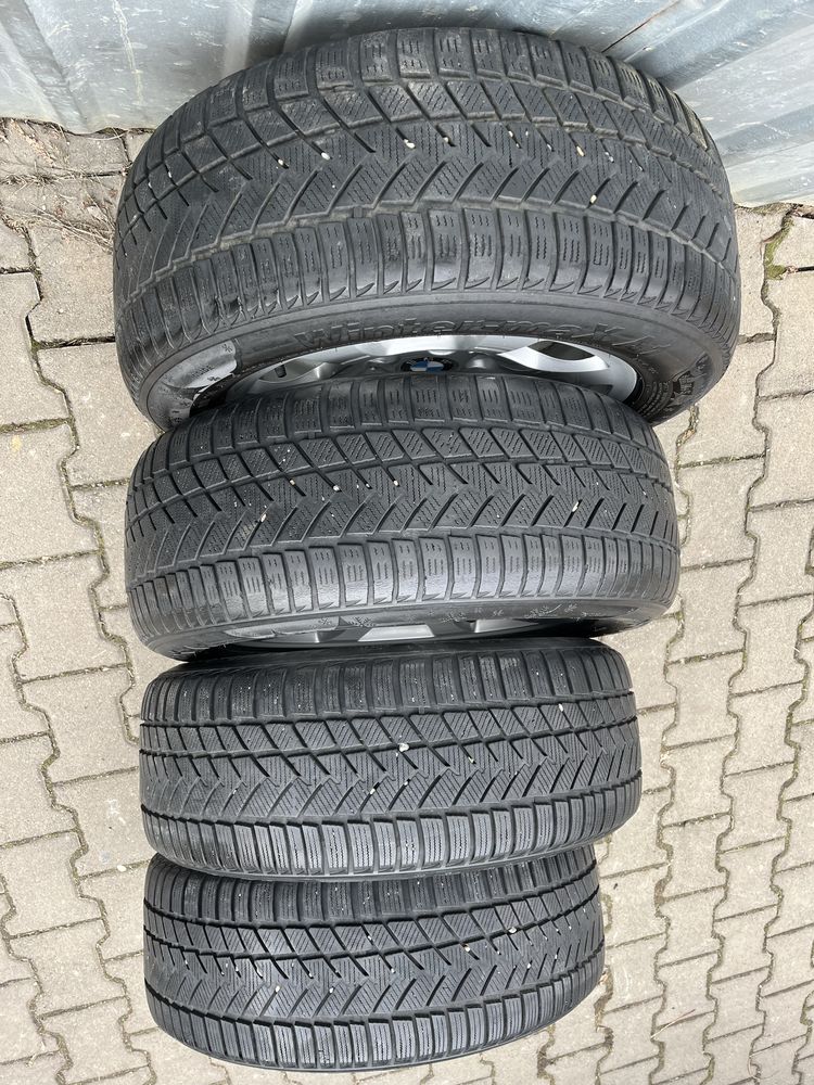 Jante aliaj 5x120mm, anvelope iarna 225/55 R16, BMW E60, E61, ET20!