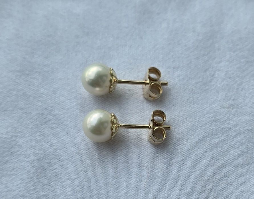 Cercei din aur galben 14k cu perle de cultură