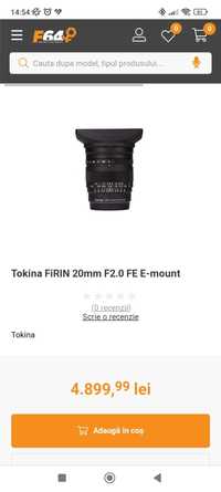 Tokina FiRIN  Sony 20mm F2.0 FE E-mount