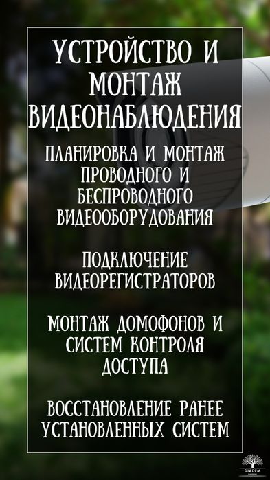 Установка систем видеонаблюдения под ключ