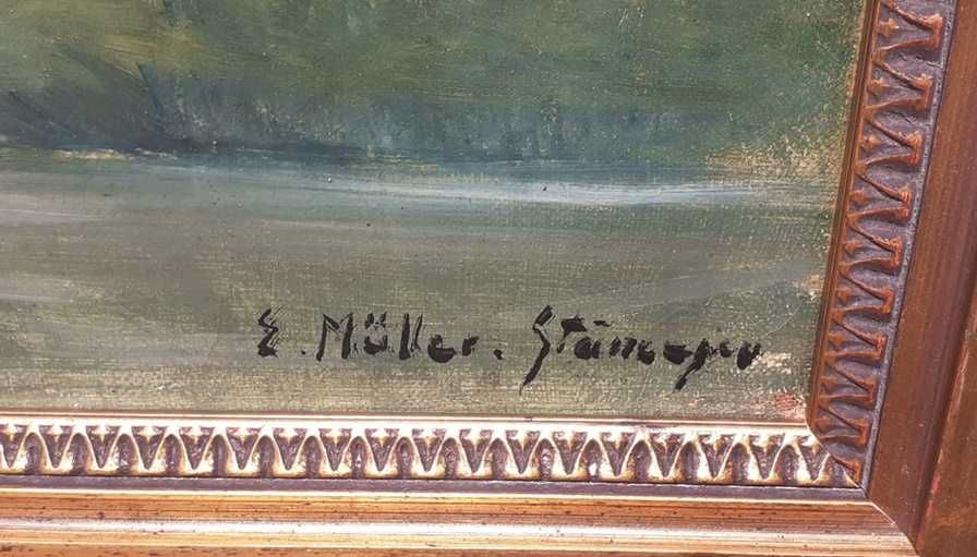 Tablou vechi - buchet flori - semnat E. Muller Stancescu