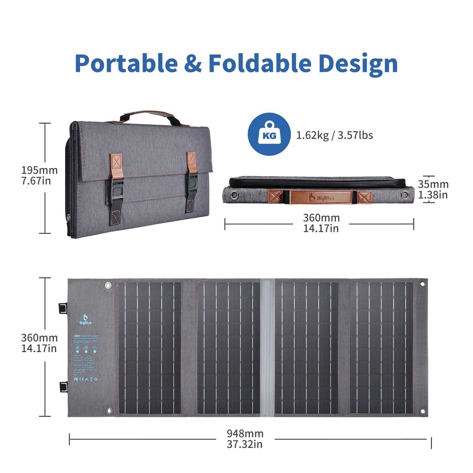 Panou solar portabil BigBlue 36W
