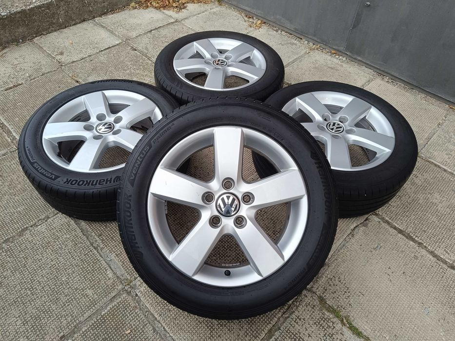 ОРИГИНАЛНИ джанти 16 цола 5x112 57,1 с гуми 205 55 VW / ФОЛКСВАГЕН