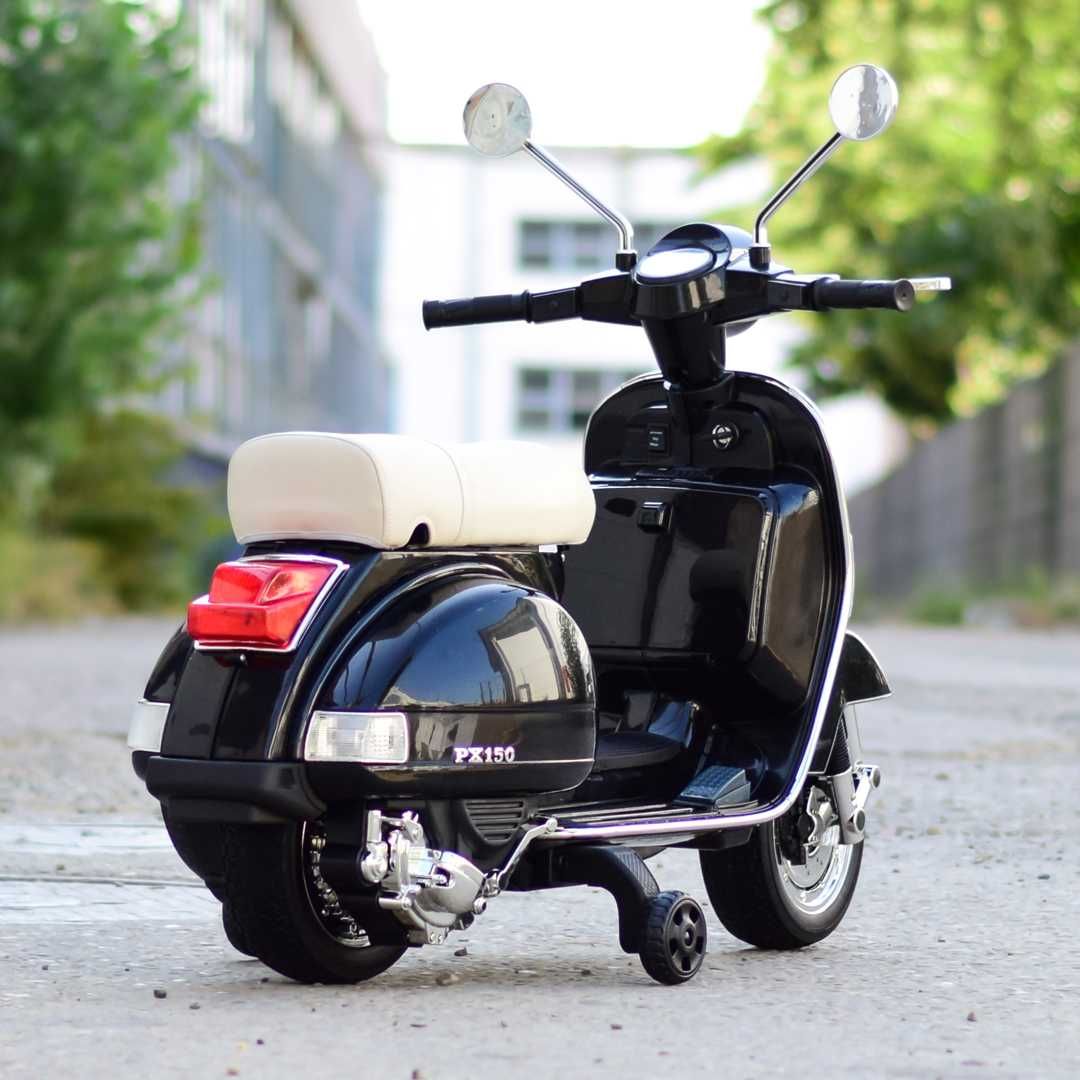 Scuter electric pentru copii Piaggio PX150 70W 12V PREMIUM #Negru