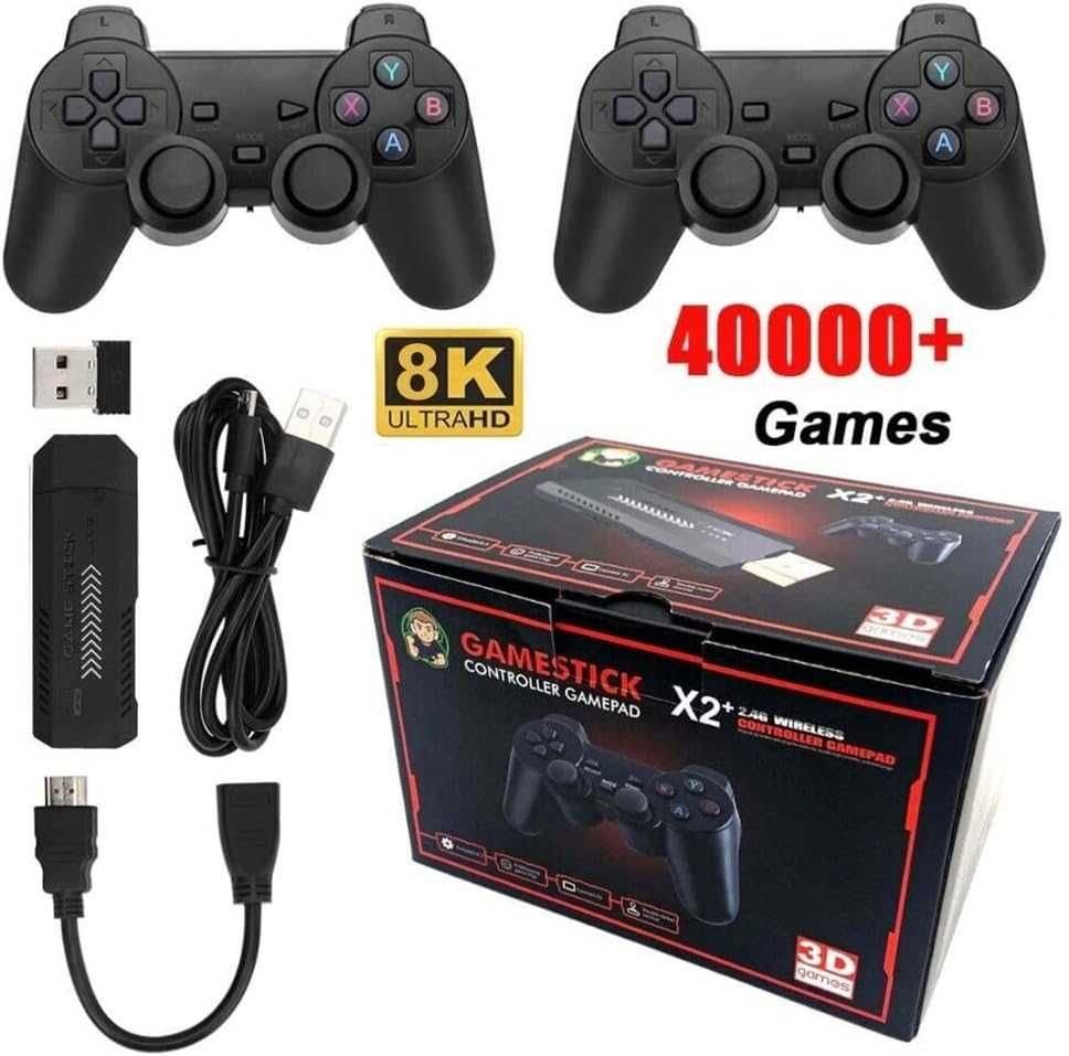 Ретро конзола X2 Plus Game Stick 40 000 игри, 128 GB