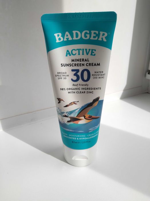 Продам минеральный крем от загара Active Badger с Айхерба, SPF 30