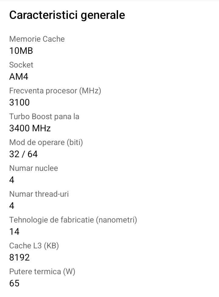 Procesor AMD RYZEN 3 1200, 3100MHz, 10MB, Socket AM4