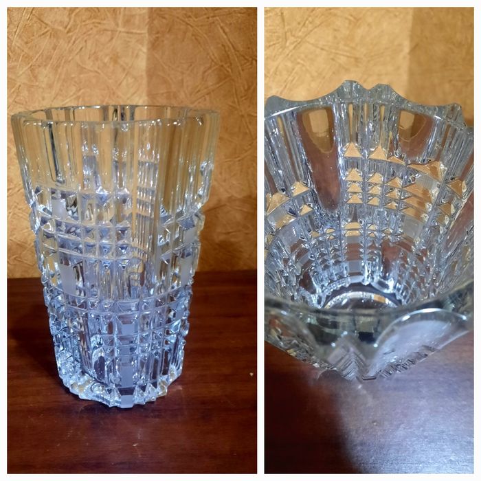 Красивая винтажная хрустальная ваза "Праздник" , Ленинградский ЗХС, ав