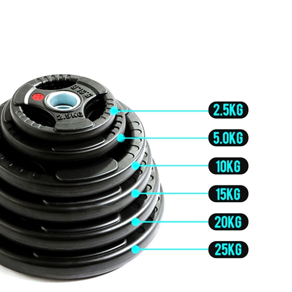 Discuri din fier cauciucate cu prindere( 2,5-5-10-15-20-25 kg)