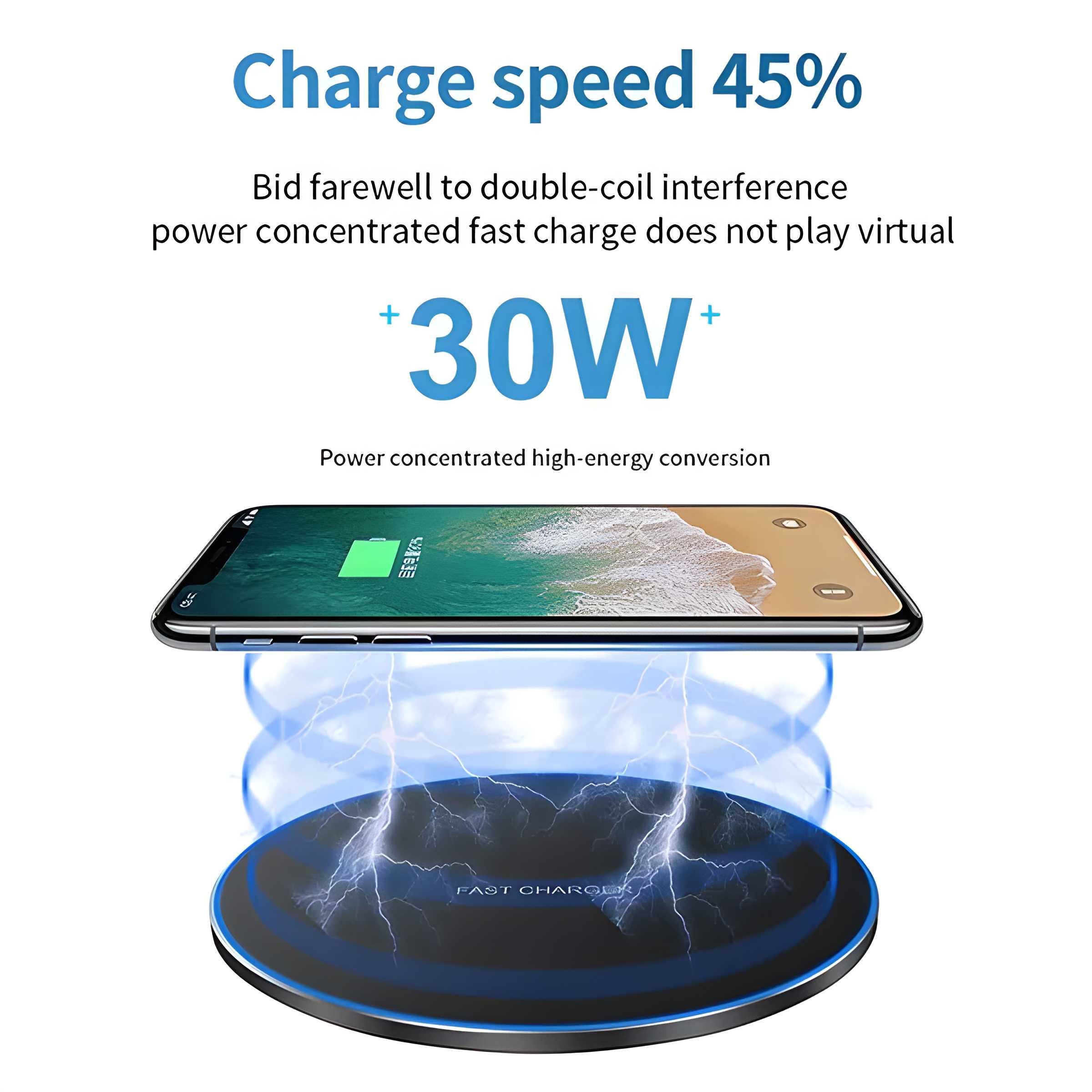 Безжично зарядно Wireless Charger за Iphone/Xiaomi/Samsung/Android