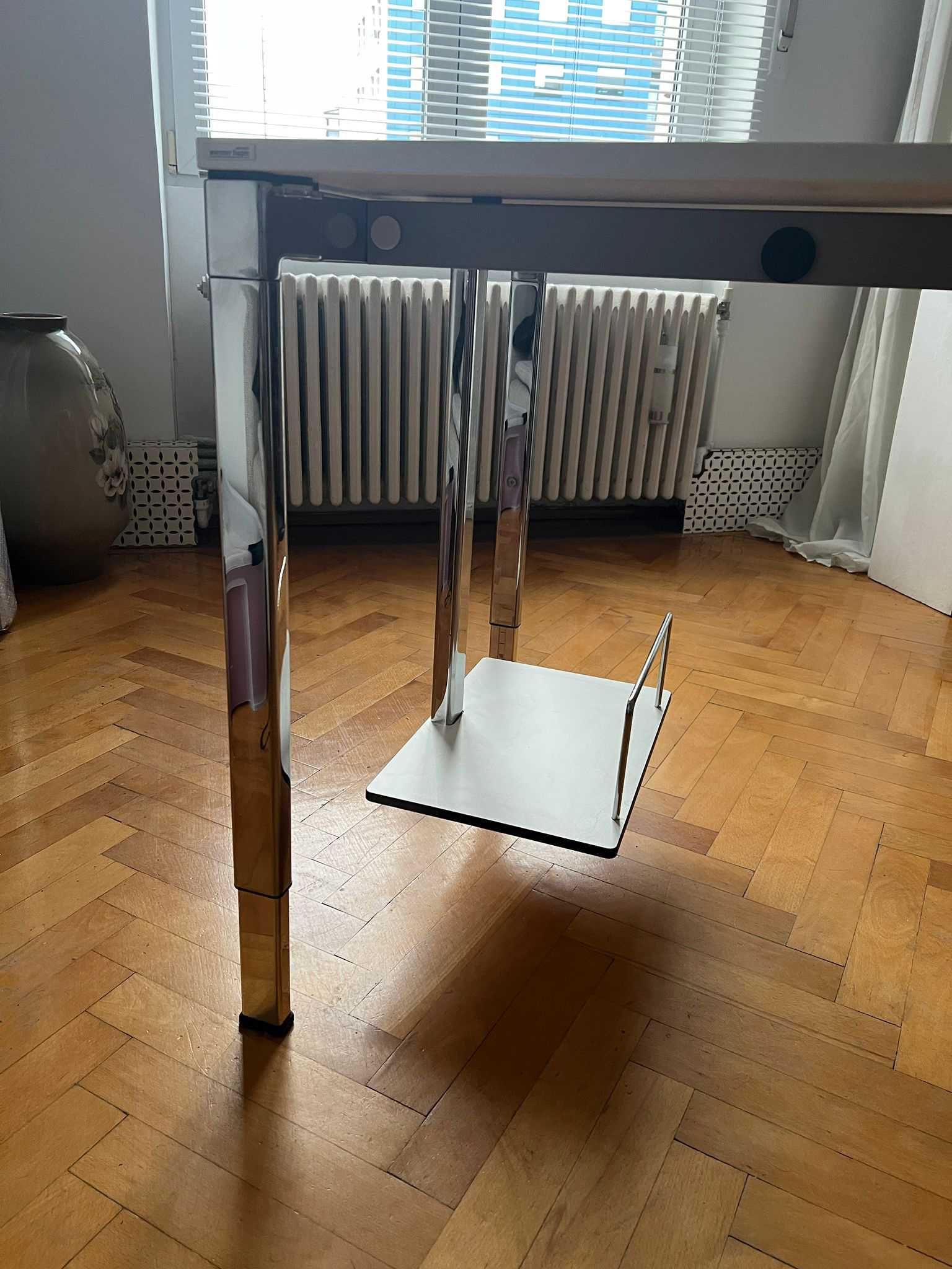Masă birou lucru crom + CPU Stand designer WiesnerHager Veron