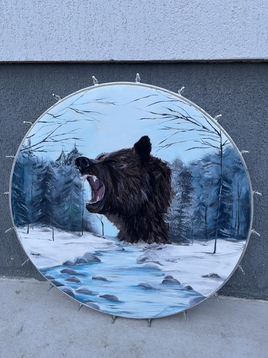 Doba din piele de capră pictată manual