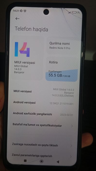 RedMi Note 9 pro 128 gb