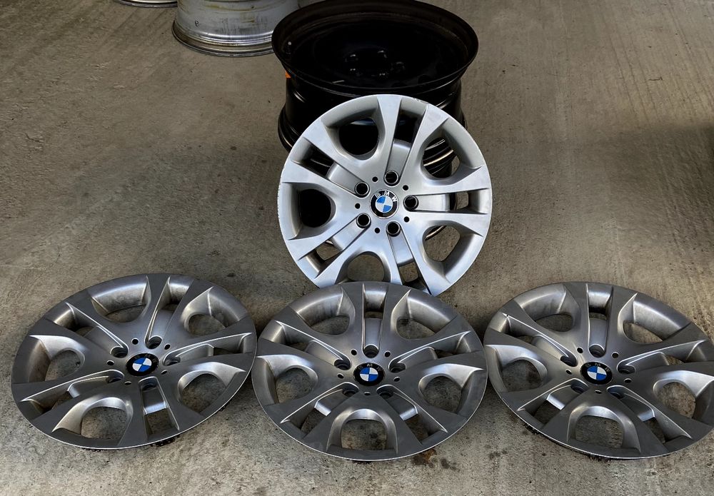 Vând jante originale BMW echipate cu senzori + capace