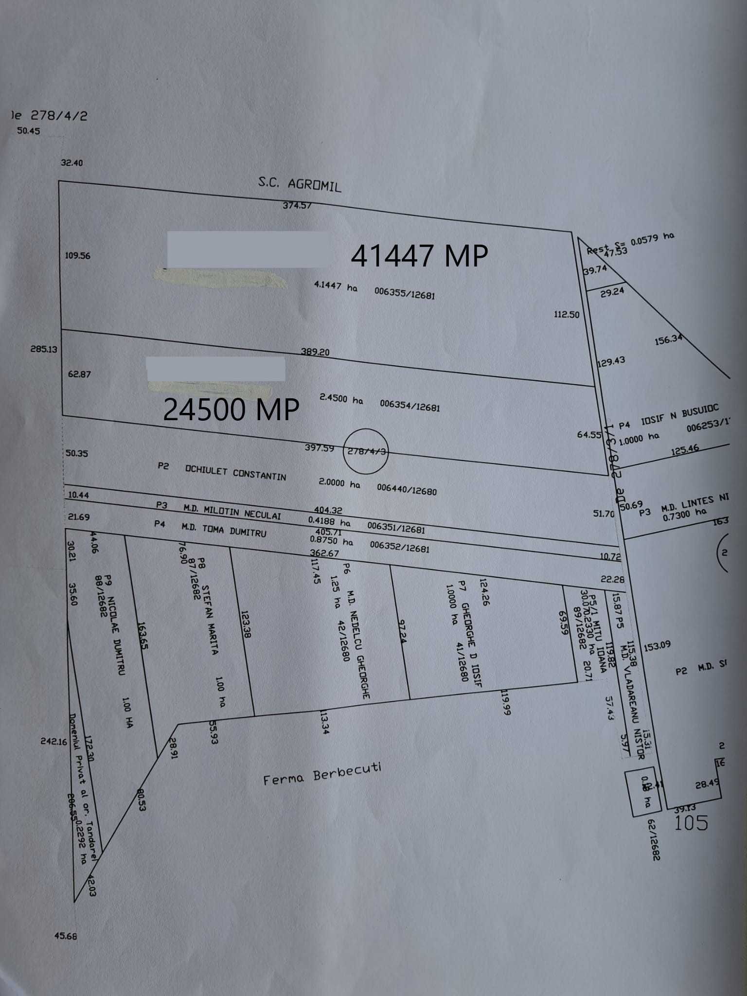 Teren intravilan de vanzare - Tandarei, Ialomita - 24500 MP + 41447 MP