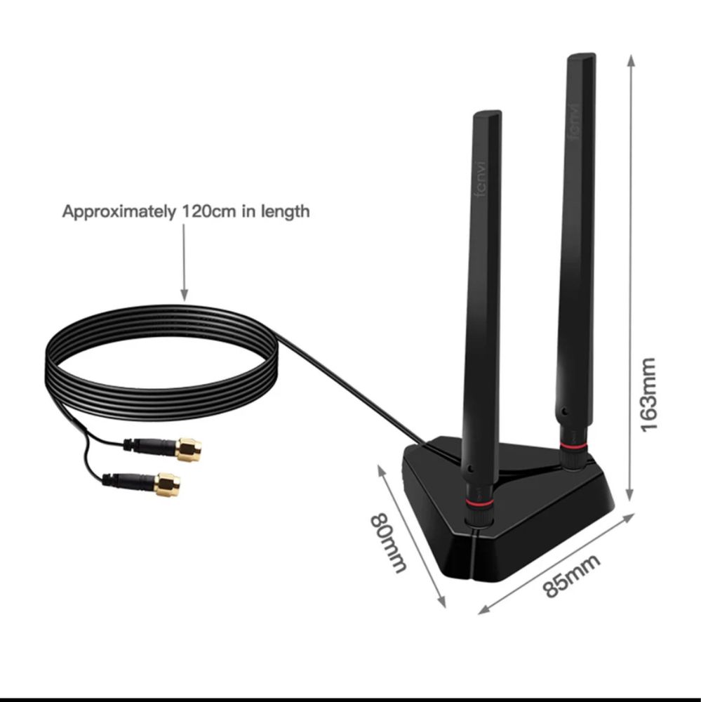 Antene wifi, adaptor SMA-IPEX HMF4-AX200/AX210, HMF2-AC7260HMW