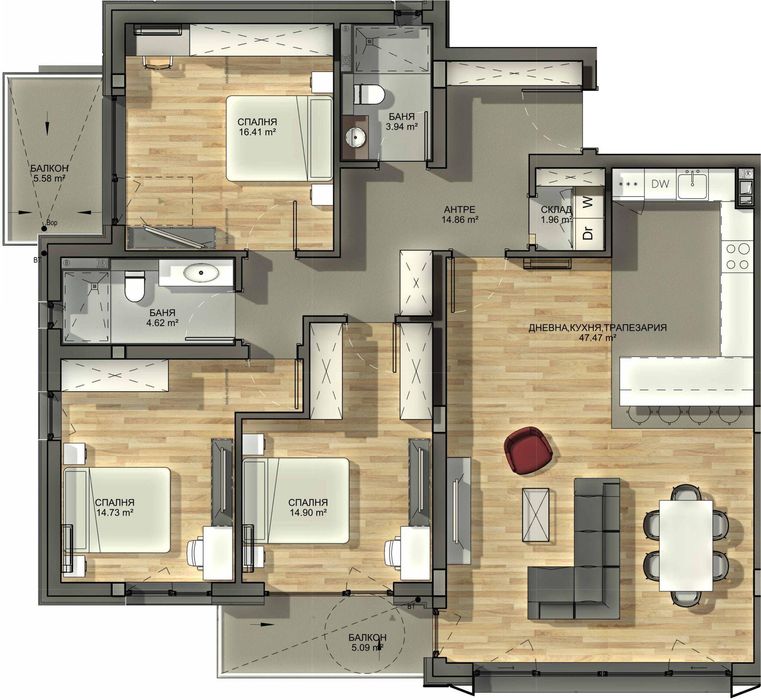 Четиристаен за продажба в ж.к. Драгалевци