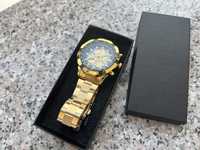 Ceas Skeleton Tachymeter NOU Gold Sapphire Barbat