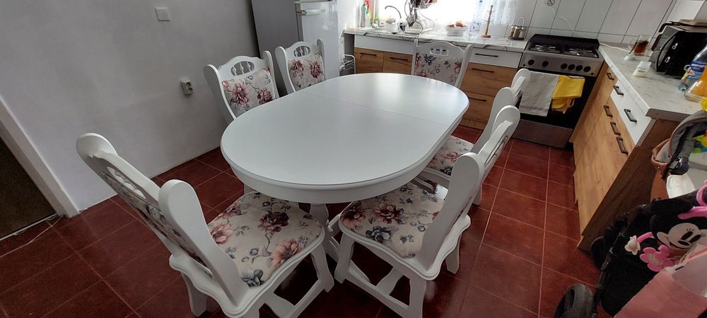 Vand Set Rustic Masa cu 6 Scaune!