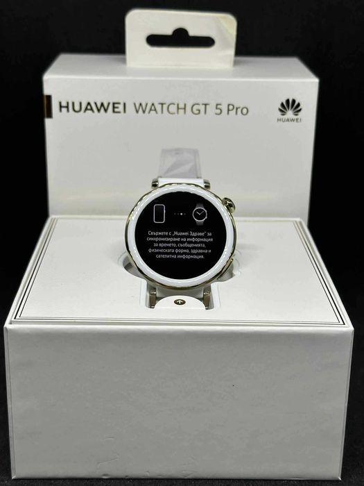 Huawei Watch GT 5 PRO 42mm White Fluoroelastomer Strap/ Като нов