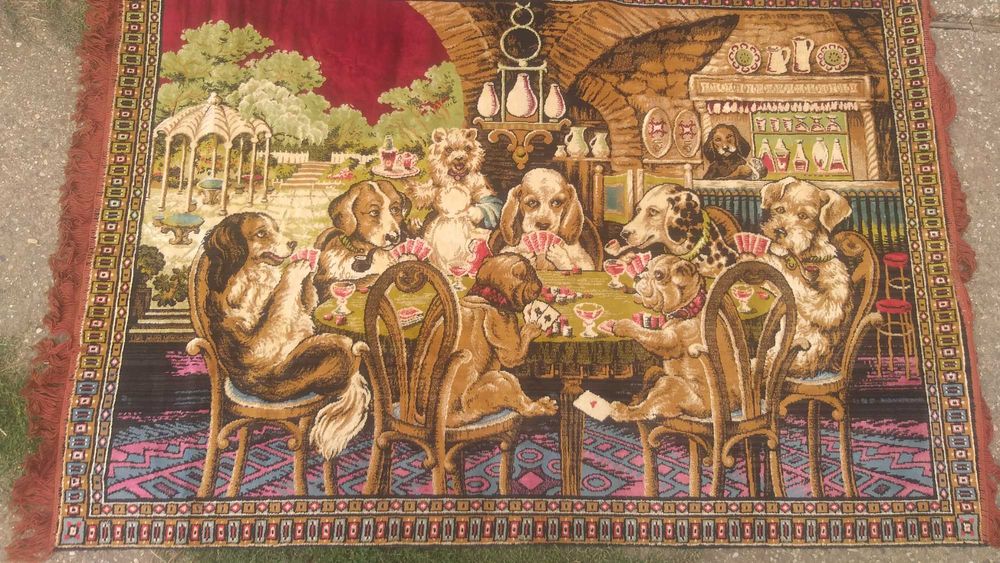 Carpeta Cainii jucand Poker