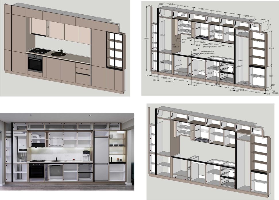 Proiectare 3D ofertare design mobilier mobila la comanda bucatarie etc