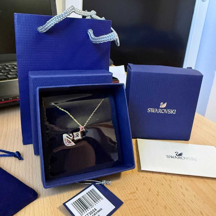 Lantisor Swarovski Dancing Swan Rose/Gold