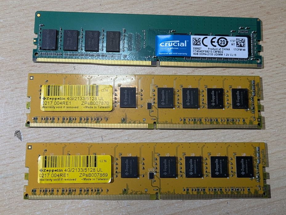 Memorii 4GB DDR4 2133 Zeppelin 4g/2133/128,  Crucial 4G4DFS8213 C8FBD2