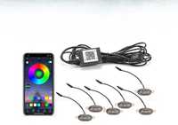 Set 6 lampi cu LED RGB 12V control prin aplicatie telefon ERK