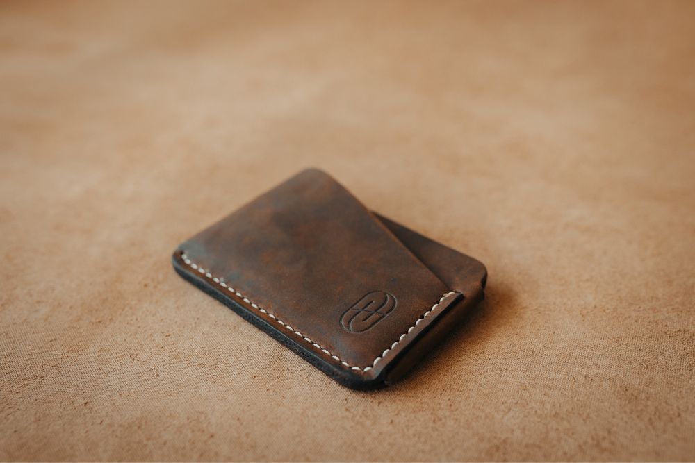 Portofel - Cardholder din piele naturala handmade