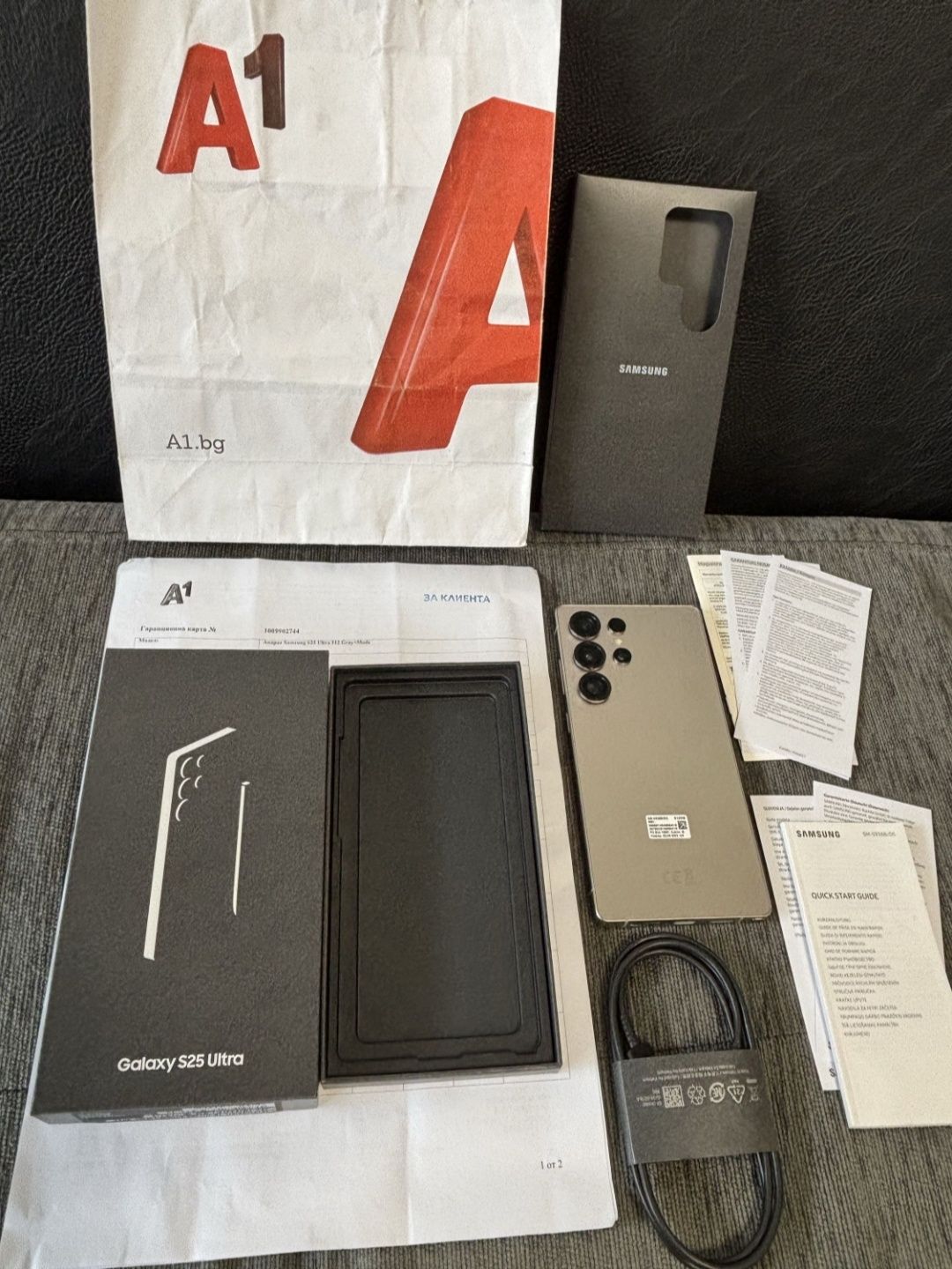 КАТО НОВ 512GB Samsung S25 Ultra Гаранция от A1 до 2027г. Gray / Сив
