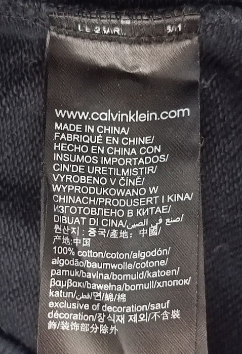 Calvin Klein Jeans оригинално горнище S памучна черна блуза