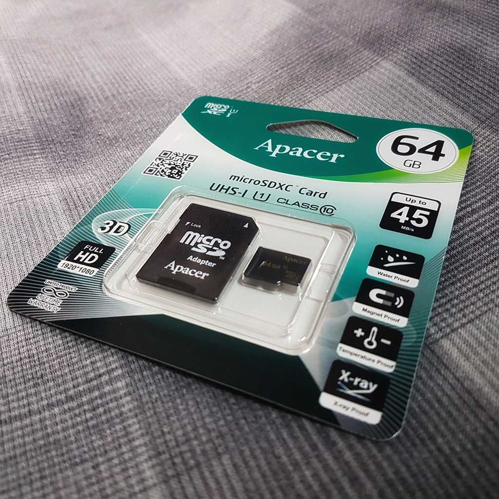 Оригинальные карты памяти Apacer MicroSD 32gb, 64gb, 128GB -10 Class.