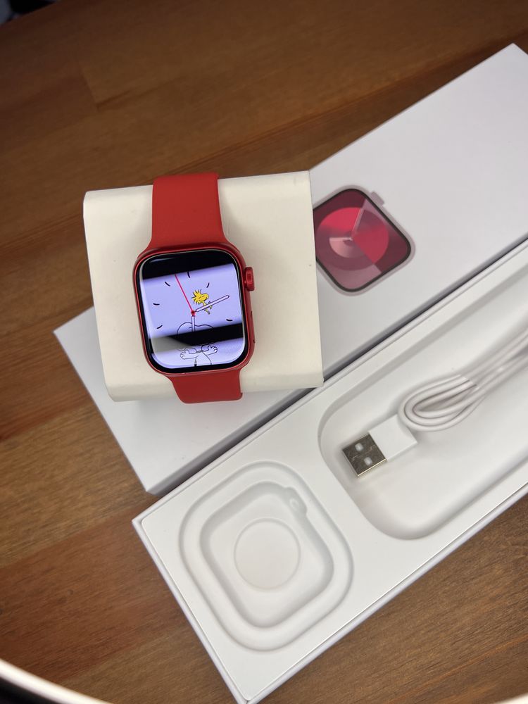 Smartwatch Seria 9 Red, Ecran 41 mm, Sincronizare galerie